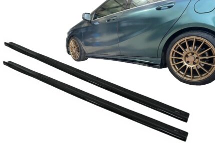 Side Skirts Extension suitable for Mercedes A-Class W176 Sport Line A45 Hatchback (2012-2018) Piano Black