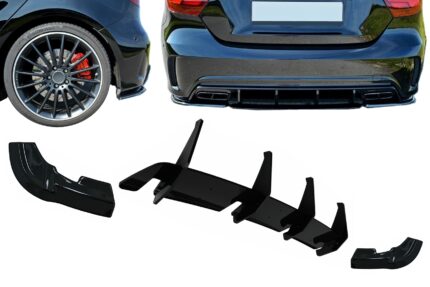 Rear Bumper Diffuser Extensions Splitters suitable for Mercedes A-Class W176 A45 Hatchback (2015-2018)